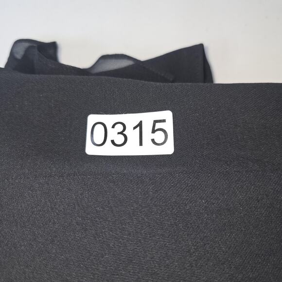 Jones New York Dress Women 16 Black Midi Chiffon Flutter Sleeve Evening Gown 90s - Picture 9 of 10